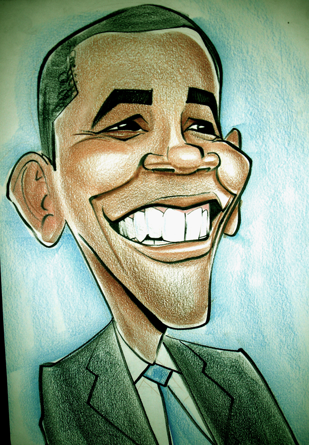 626x900 Barack Obama Caricature By Heckthor