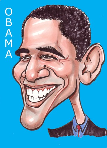 363x500 Caricature Of Barack Obama By Steve Nyman Politics Cartoon