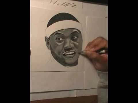 480x360 Carmelo Anthony Portrait Drawing