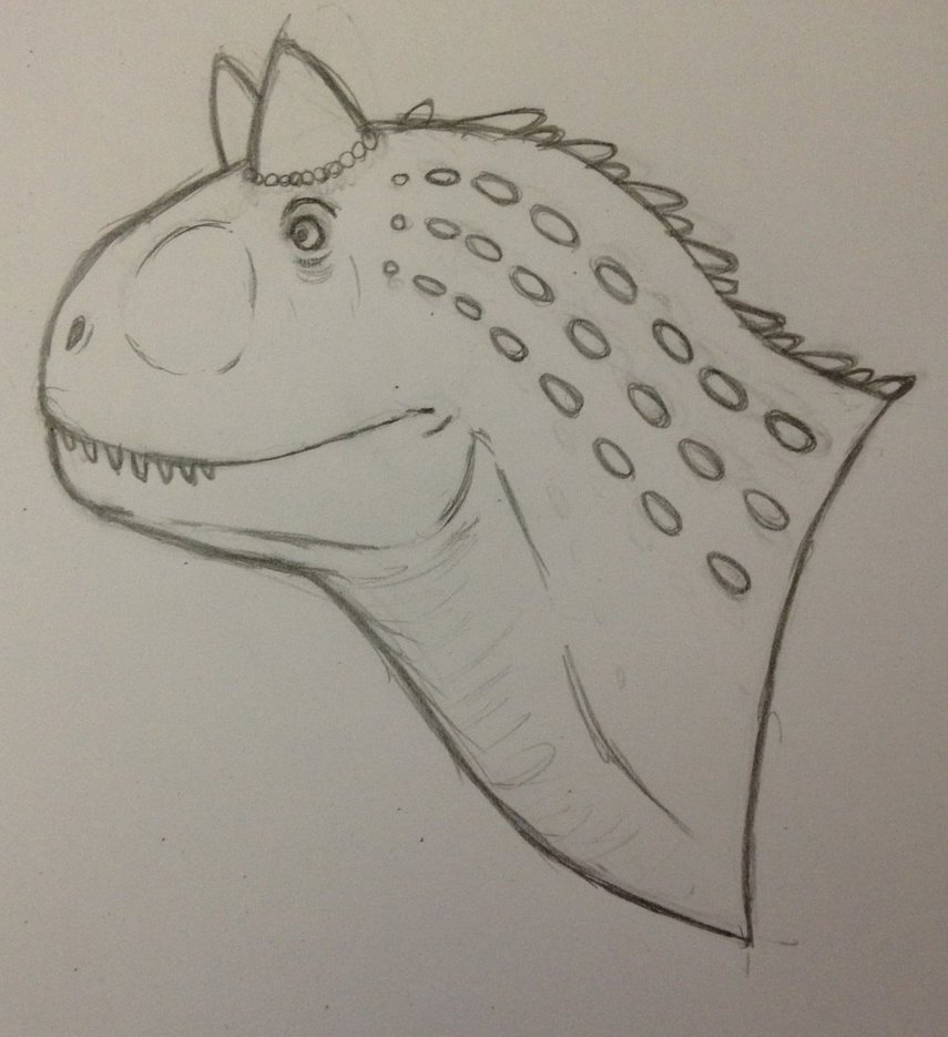 855x935 Carnotaurus Head Drawing By Reptilliankiss