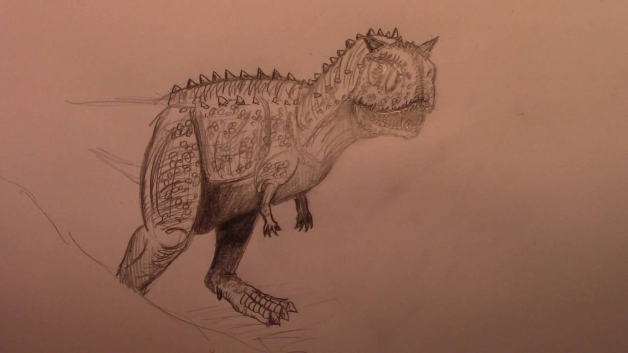 1280x720 How To Draw Carnotaurus Step By Step.