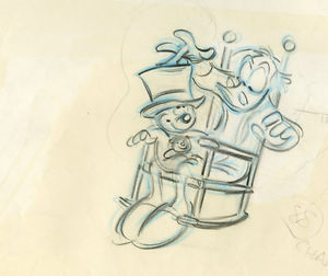 300x252 1983 Disney Mickeys Christmas Carol Scrooge Animation Cel