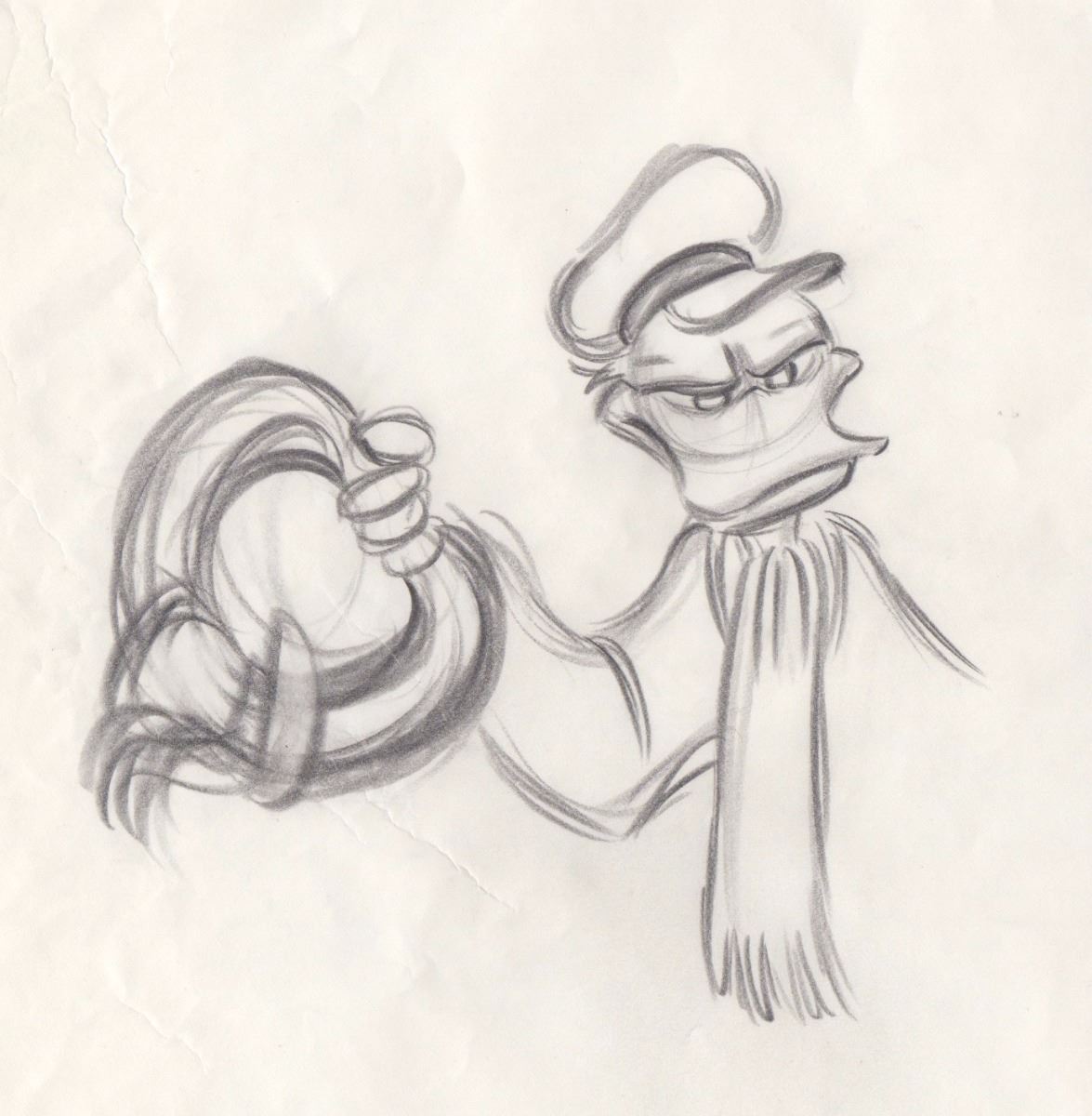 1175x1200 Original Production Drawing Of Donald Duck From Mickey's Christmas