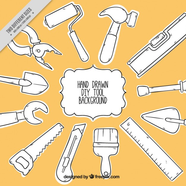 626x626 Carpentry Background With Hand Drawn Tools Vector Free Download