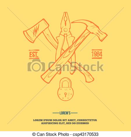 450x470 Vintage Carpentry Tools, Labels And Design Elements Vector