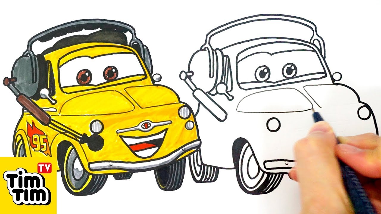 1280x720 How To Draw Cars 2 Luigi Easy Step By Step For Kids Art Colors