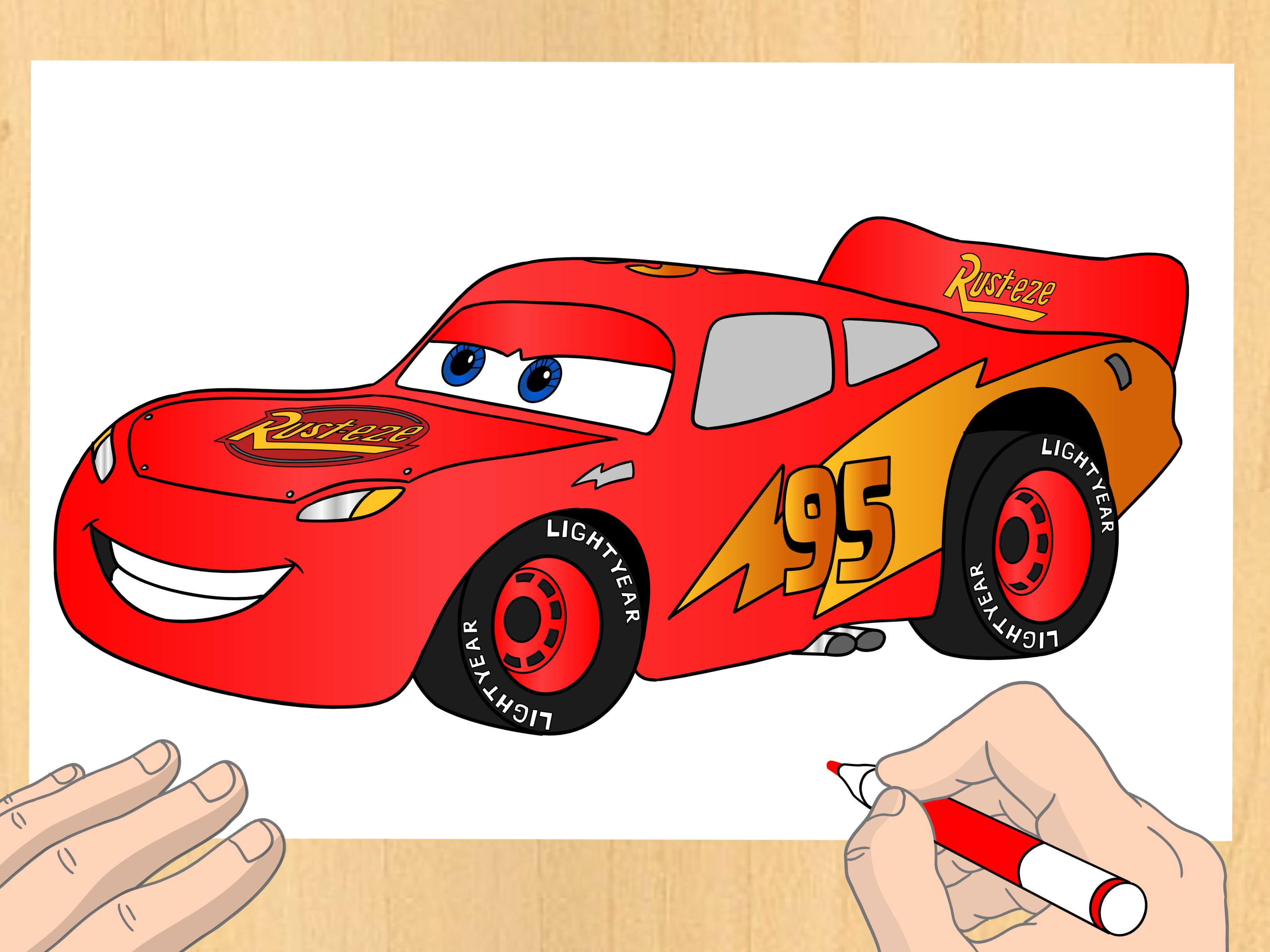 3200x2400 How To Draw Lightning Mcqueen 7 Steps (With Pictures)