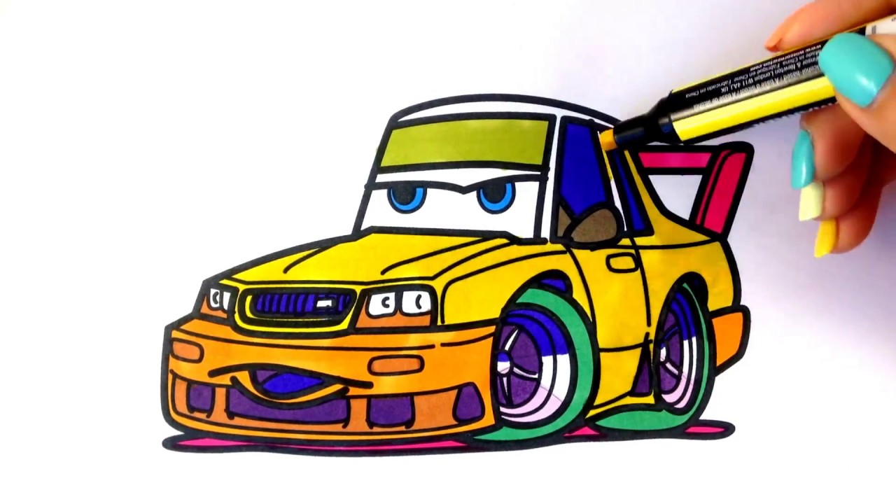 1280x720 How To Draw A Car. Nissan Skyline Gt R (Cartoon Cars 3 Style