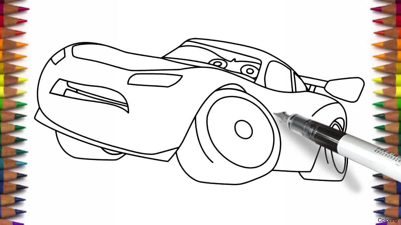 1280x720 Lightning Mcqueen From Cars 3 Coloring Page Draw Click The 2f