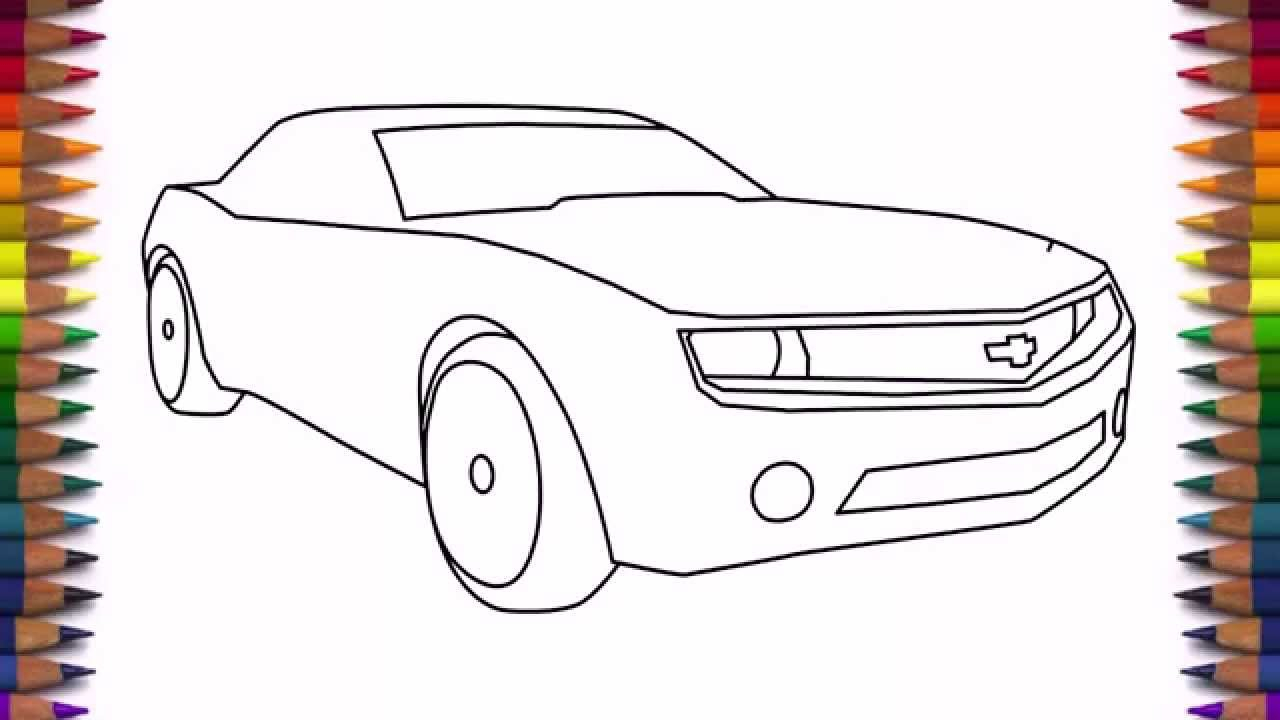 1280x720 Cars Drawing For Kids How To Draw A Car Chevrolet Camaro