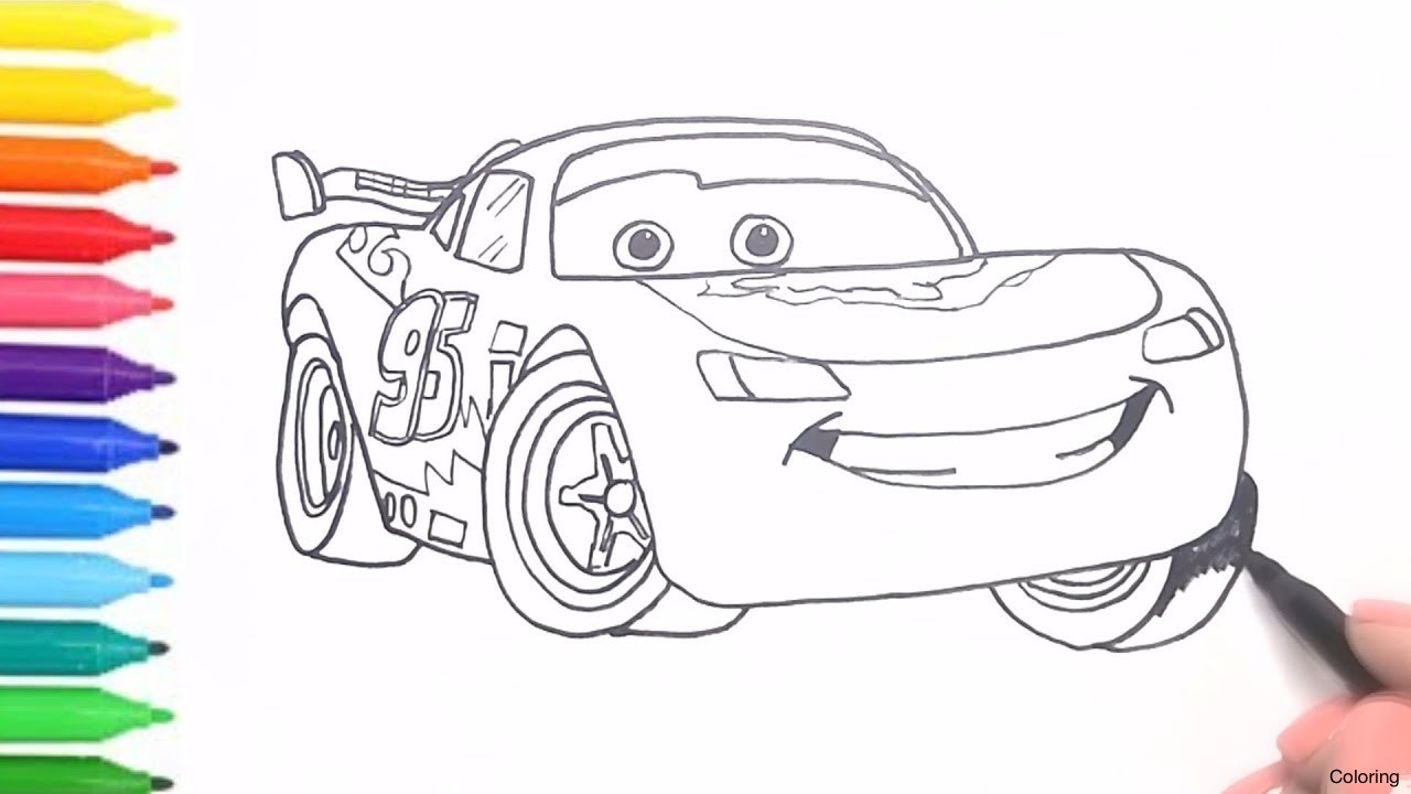 1280x720 Lightning Mcqueen From Cars 3 Coloring Page Draw Click The 2f