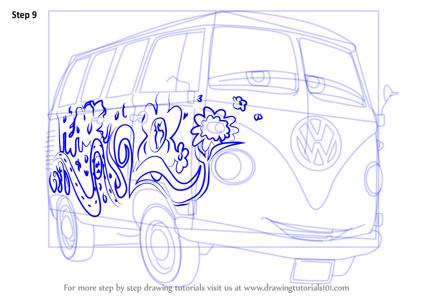 846x600 Learn How To Draw Fillmore From Cars 3 (Cars 3) Step By Step