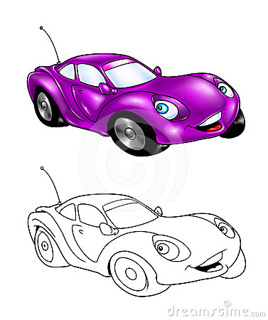 377x450 Car Cartoon Coloring Page 3 Transport