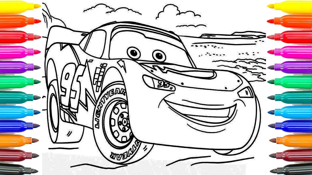 1280x720 How To Paint Lightning Mcqueen Cars 3 Learning Coloring Pages