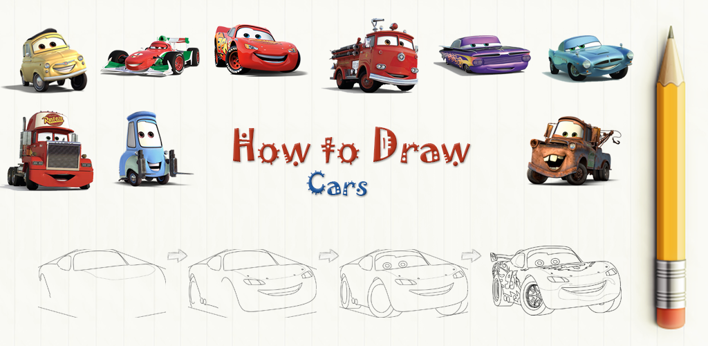 1024x500 How To Draw Cars Movie Characters Amazon.co.uk Appstore For Android