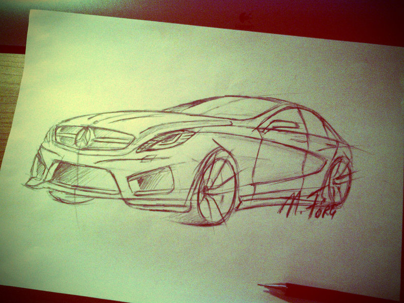 800x600 Mercedes Concept Car Pencil Drawing By November Foxtrot