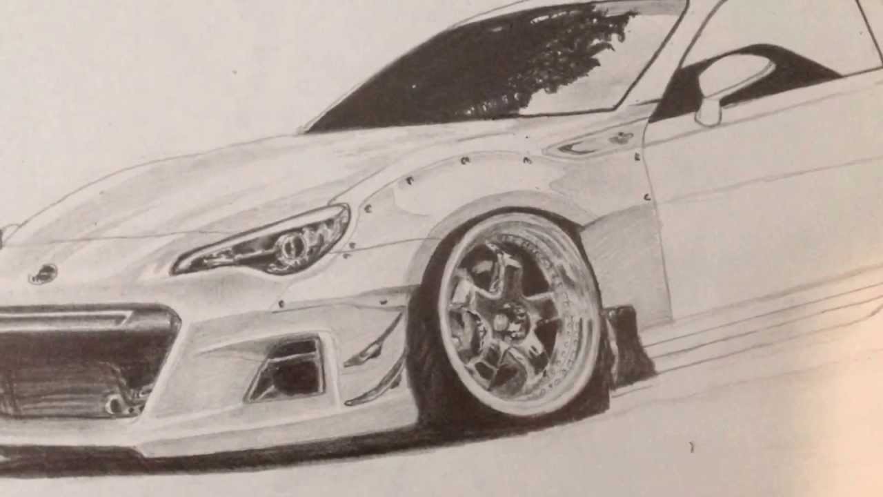 1280x720 Rocket Bunny Car Pencil Drawing