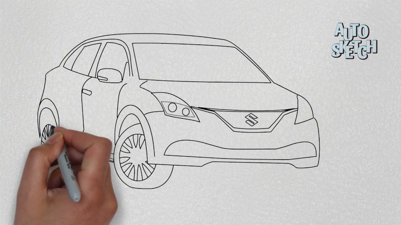 1280x720 How To Draw Maruti Suzuki Baleno(Cars Drawing)