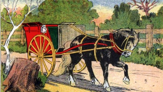 527x296 Horse Amp Cart Drawing