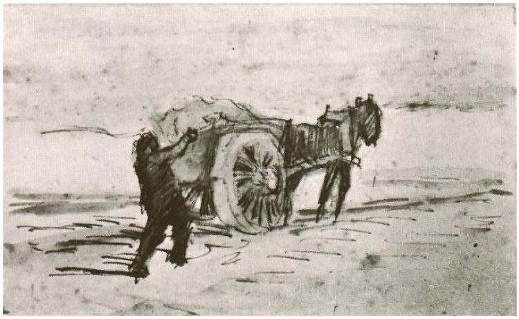750x461 Man Loading A Cart By Vincent Van Gogh