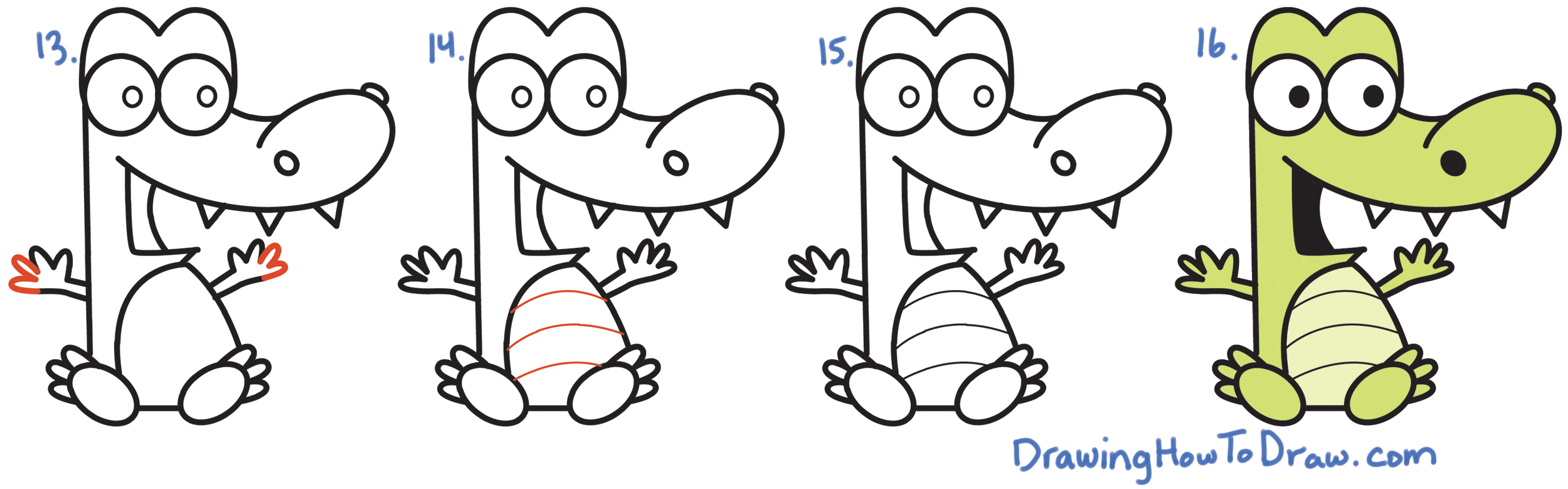 2500x779 Crocodile Cartoon Drawing How To Draw Cartoon Crocodile