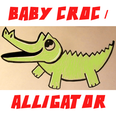 400x400 How To Draw Cartoon Baby Crocodiles And Alligators Easy Tutorial