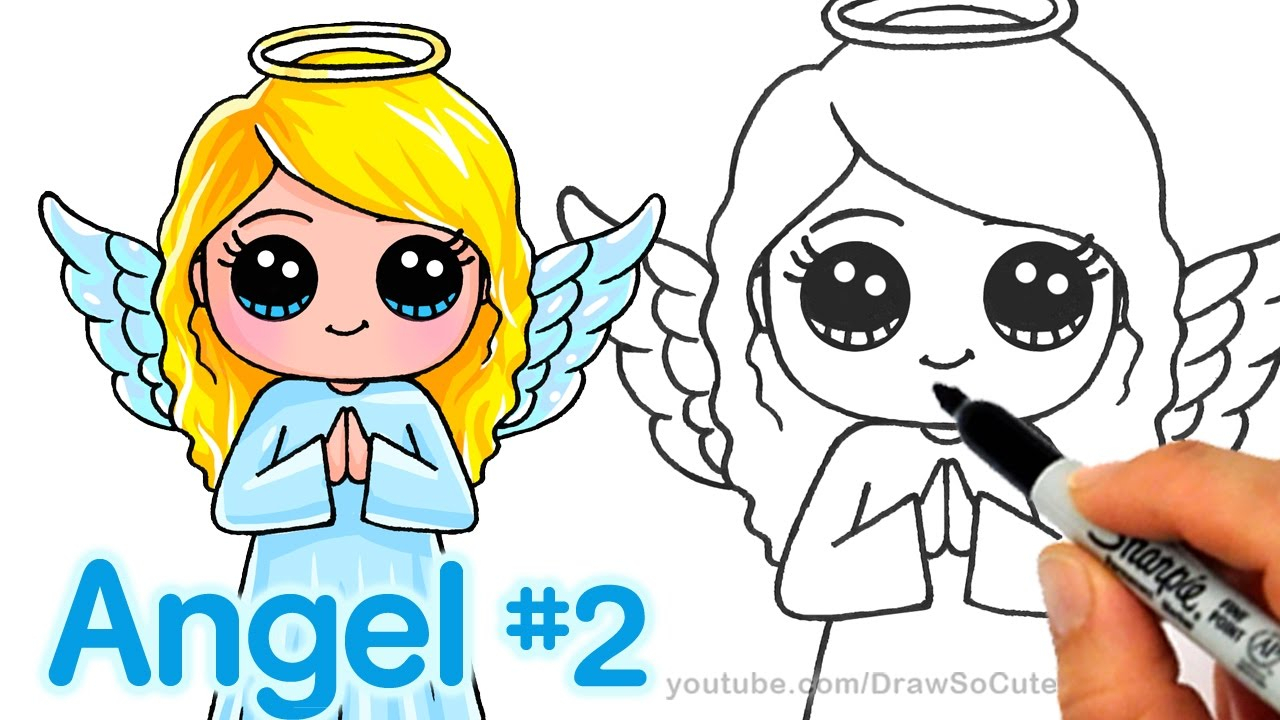 1280x720 Cartoon Angel Drawing