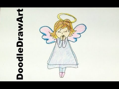 480x360 Drawing How To Draw Cartoon Angel Draw Angels For Christmas