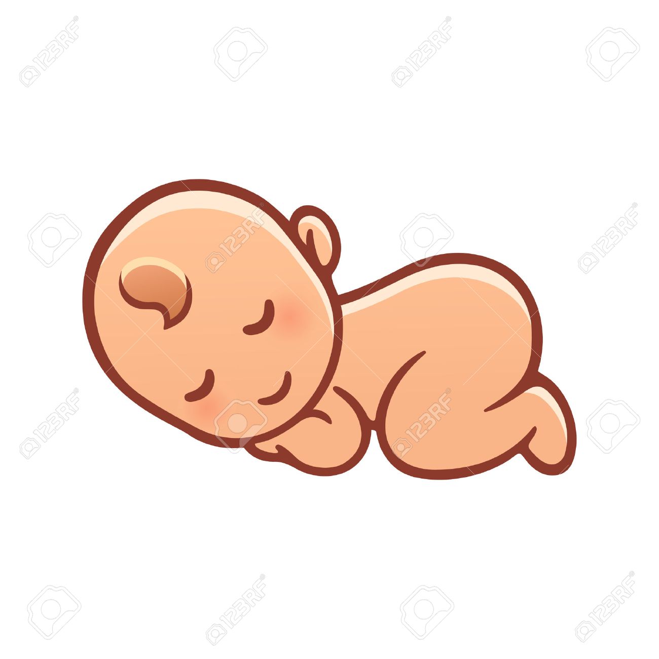1300x1300 Cute Sleeping Baby Drawing. Simple Cartoon Vector Illustration