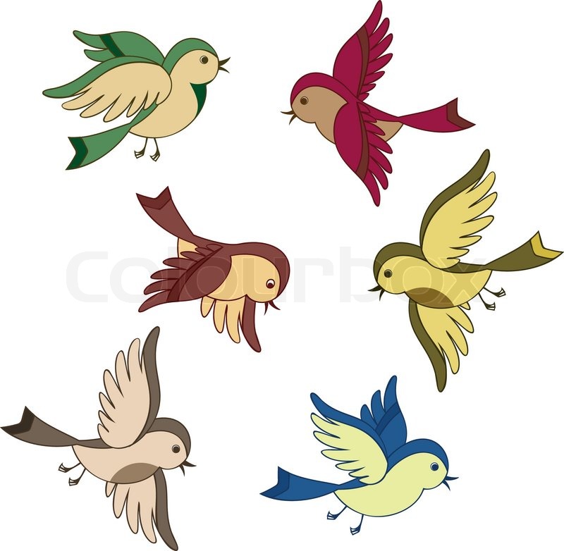 800x782 Stock Vector Of Set Flying Bird Cartoon Clipart Christmas