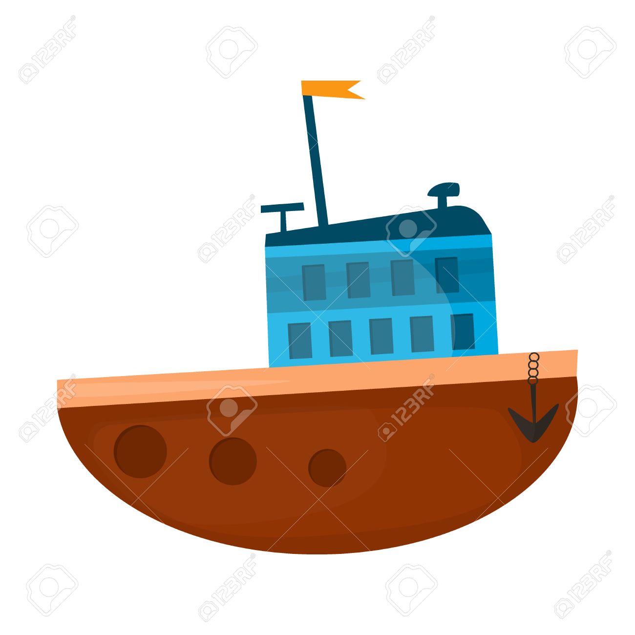 1300x1300 Cartoon Ship Illustration. Cartoon Boat Sea Vessel Transportation