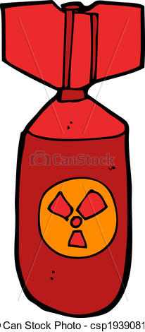 206x470 Cartoon Nuclear Bomb Vector Clip Art