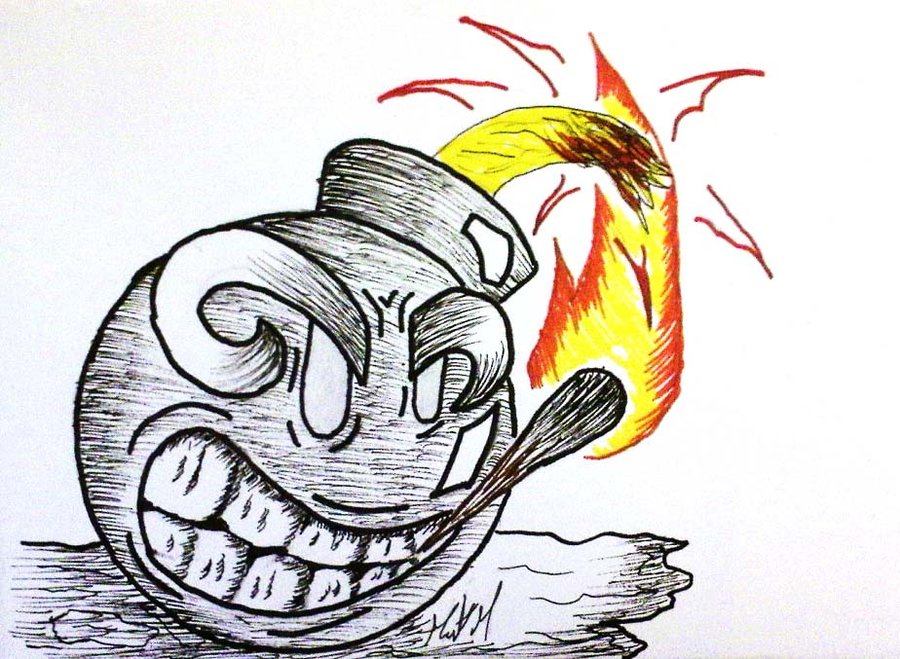 900x659 Ink Cartoon Bomb By Goggles51