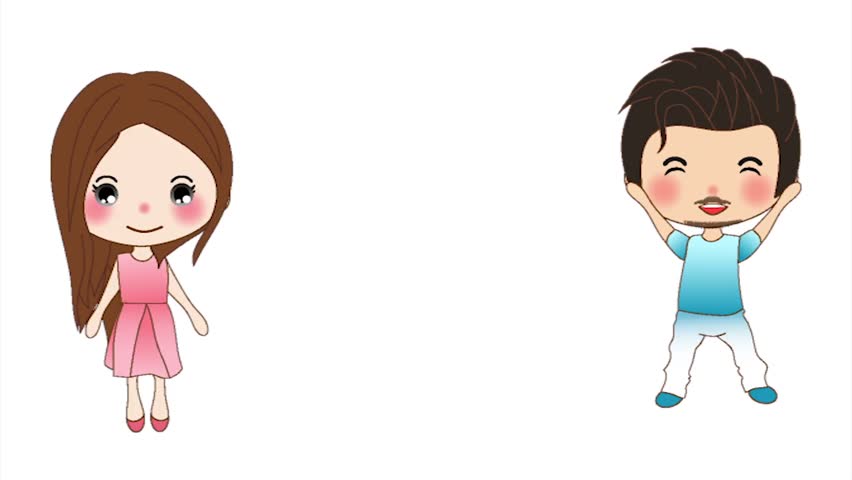 852x480 Video, Animation, Cartoon, Drawn By Men, Girls Dancing, Boy Sends