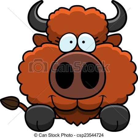 450x449 Cartoon Buffalo Peeking. A Cartoon Illustration Of A Buffalo