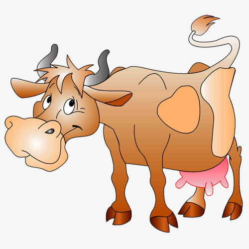 500x500 Cute Cartoon Drawing Of A Cow, Buffalo, Cartoon, Painting Png