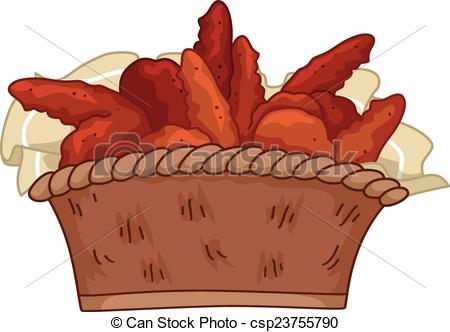 450x332 Illustration Featuring A Basket Of Buffalo Wings Eps Vectors