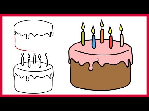 480x360 How To Draw A Birthday Cake Easy Step By Step For Kids