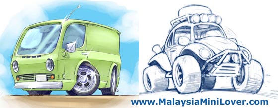 560x218 Cartoon Car Sketches Malaysiaminilover