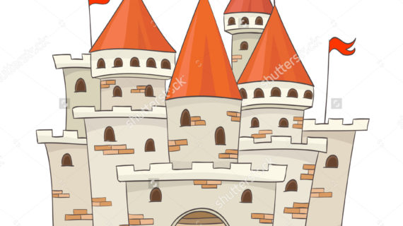 570x320 Cartoon Castle Drawing Cute Cartoon Castle Flags Vector Drawing