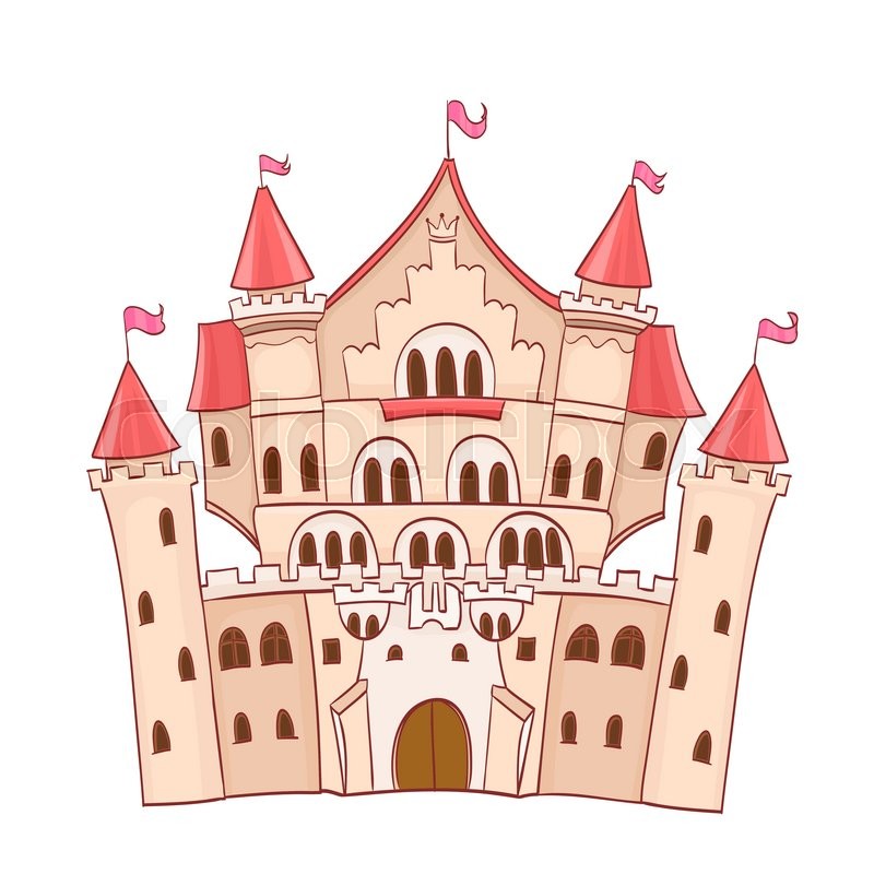 800x800 Cute Cartoon Fairytale Castle. Vector Drawing Stock Vector