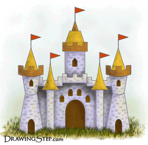 300x294 Fantasy Cartoon Castle Drawing