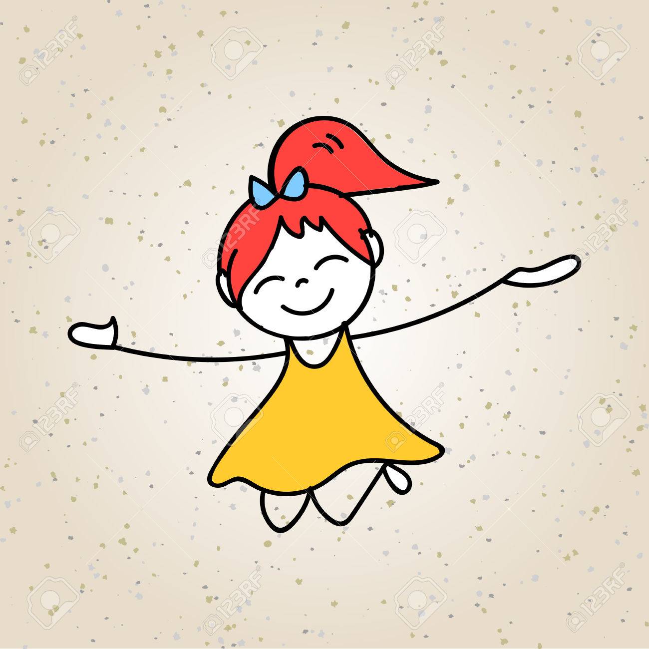 1300x1300 Hand Drawing Cartoon Character Abstract Concept Happy Kids Royalty
