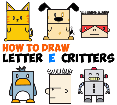 500x450 Huge Guide To Drawing Cartoon Characters From Uppercase Letter E