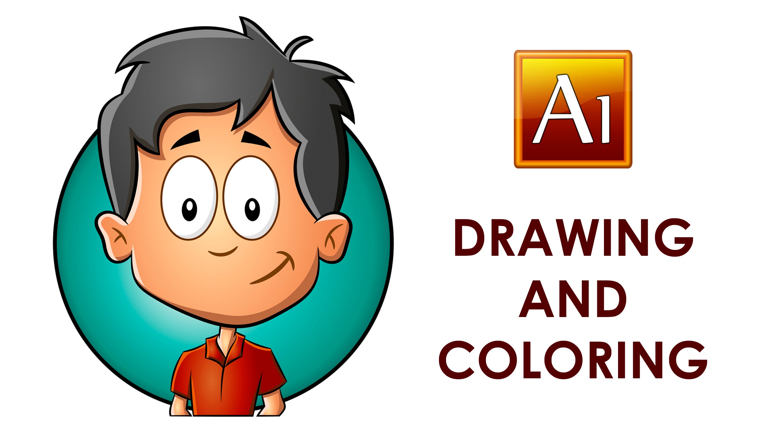 2479x1394 Drawing And Coloring A Cartoon Child In Adobe Illustrator