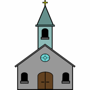 300x300 Cartoon Church Drawing