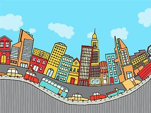 300x224 Art Print Poster Painting Drawing Bendy Cartoon City Street