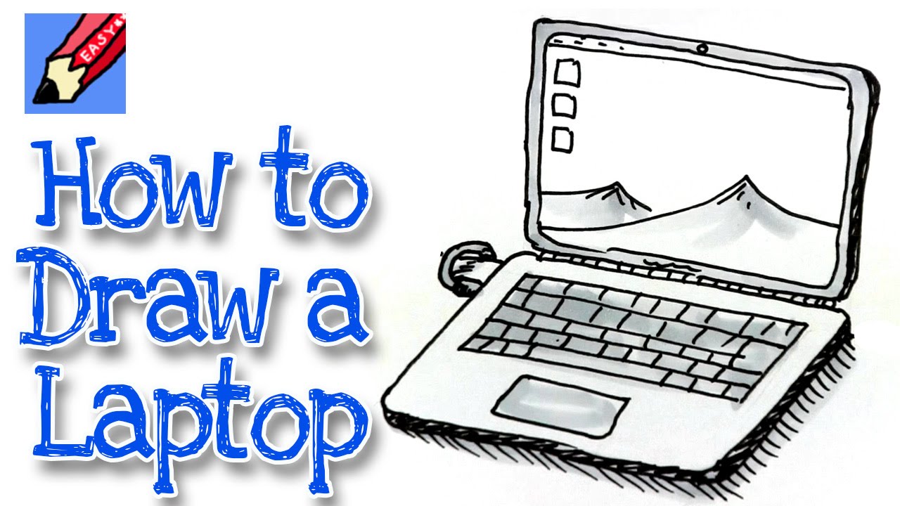 1280x720 How To Draw A Laptop Computer Real Easy