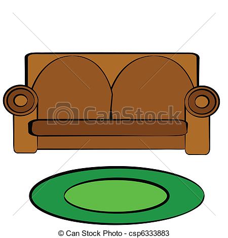 450x470 Cartoon Couch. Cartoon Illustration Of A Brown Leather Couch
