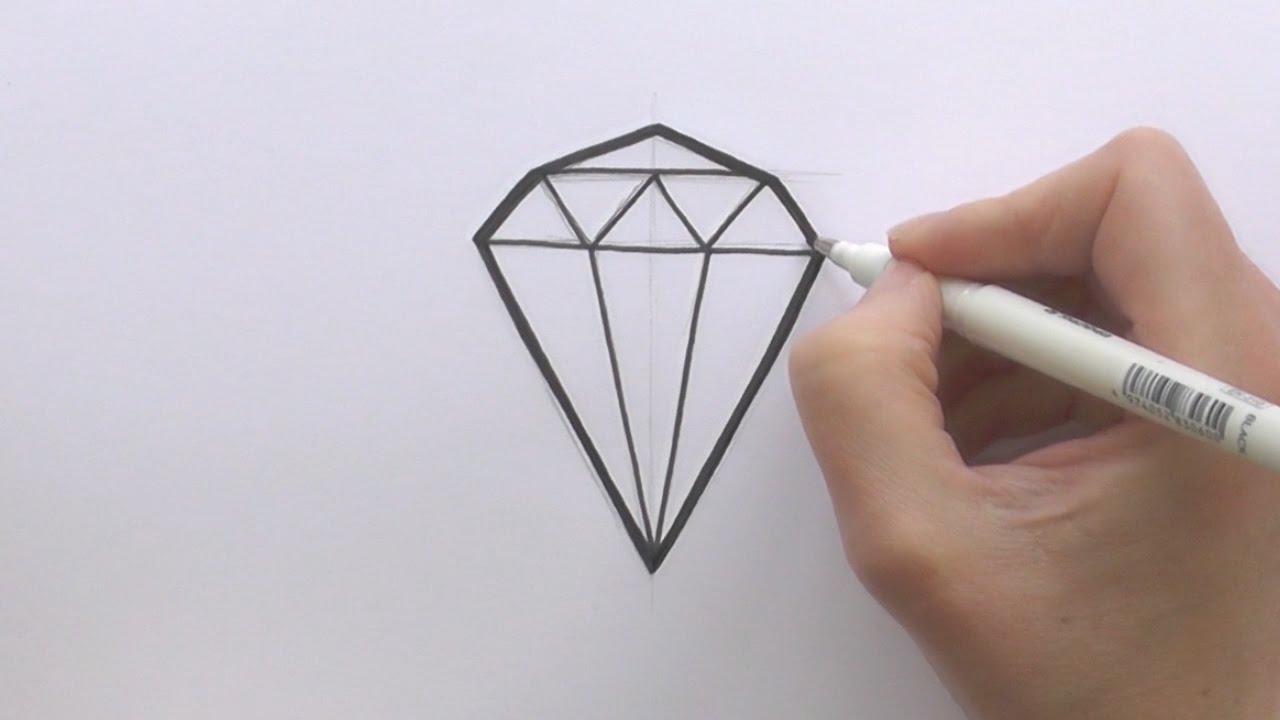1280x720 How To Draw A Cartoon Diamond